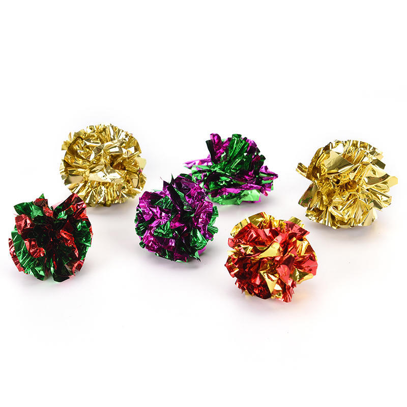 10 шт. Интерактивные звуковые шары Mylar Crinkle Balls для кошек