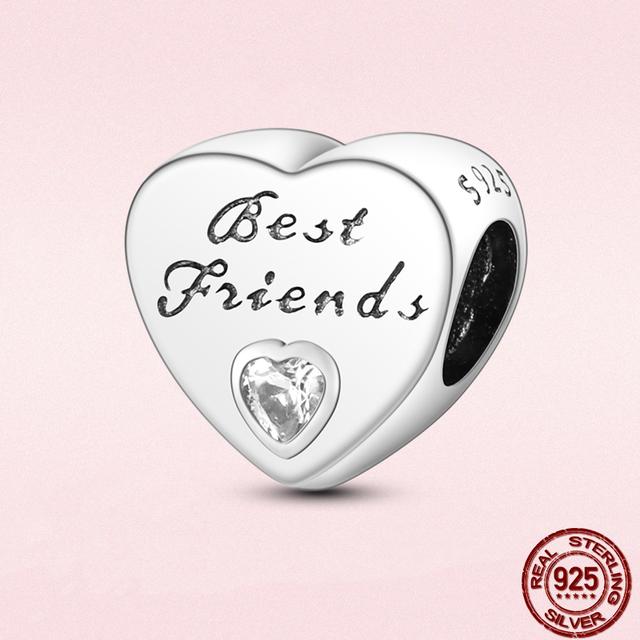 Круглые бусины в виде сердца из стерлингового серебра 925 пробы с изображением животных подходят для оригинального модного браслета-подвески DIY, модное серебро 925 пробы для изготовления ювелирных изделий