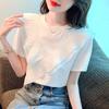 Sweet White Shirt Women Tops O Collar Loose Clothes Summer Short Sleeve Blouse Women Fashion Ruffles Chiffon Shirts Blusas 27167
