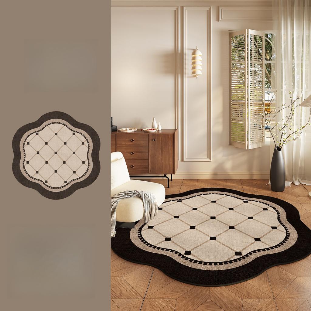 French Style Carpets for Living Room Irregular Shape Bedroom Decor Carpet Fluffy Soft Lounge Floor Mat Thick Plush Cloakroom Rug