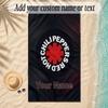 Beach TowelRed Hot Chili Peppers Custom Name Text Personalized Soft Towel for Beach Pool Indoor Home Decor Gift