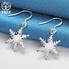 925 Sterling Silver Snowflake Drop Earring Jewelry