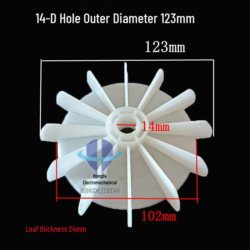 Single-Phase Motor Fan Plastic Water Pump Hoist with D and AOL Hole, 15/18/20/22 Round Hole Options, Cooling Fan Blade