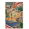 Vintage Metal Tin Signs Route 66 Posters Decor Sign Plaque Retro Garage Wall Fo Bar Club Room Restaurant Wall Decoration