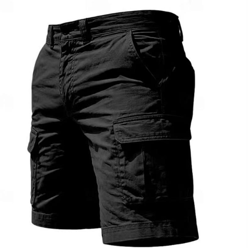 Men Button Fly Multi Flap Cargo Pocket Washed Twill Casual Bermuda Shorts Outdoor Walking Pants