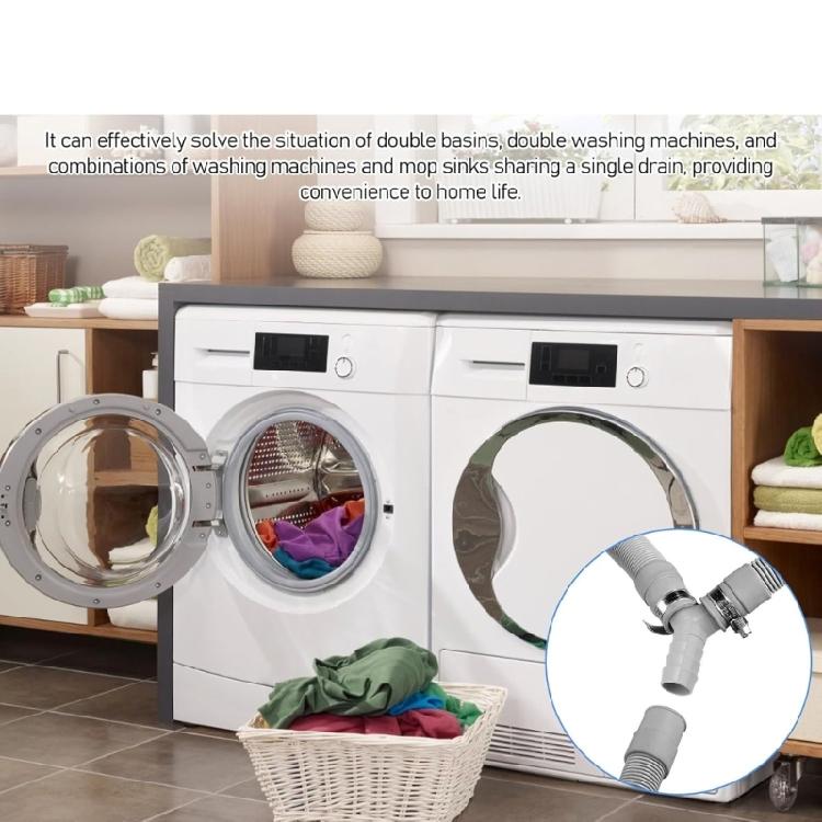 Многоцелевой одновременный адаптер для слива бытовой техники Y-образный соединитель ABS текстура Подходит для труб Легкая установка