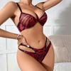 Сексуальный женский комплект нижнего белья, европейский ультратонкий бюстгальтер в полоску с зеброй, полые искушения, классический бандажный комплект с бюстгальтером пуш-ап на косточках