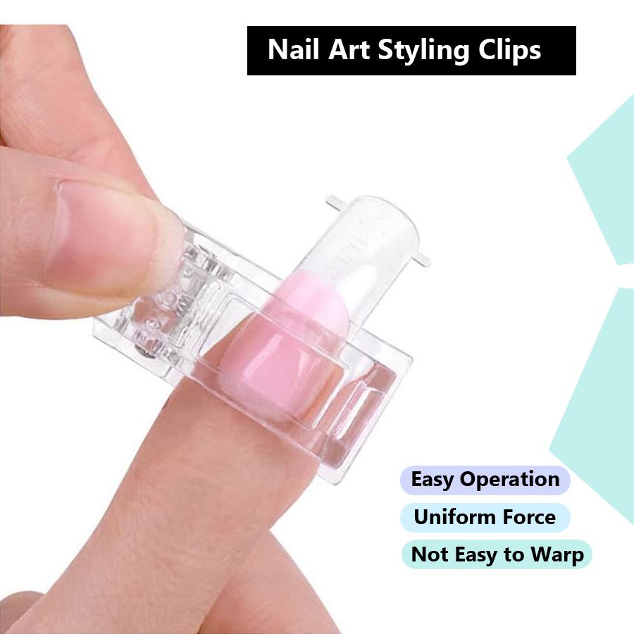 100 шт. формы для дизайна ногтей, акриловые накладные накладные формы для наращивания кончиков + зажим для наращивания кончиков, сделай сам