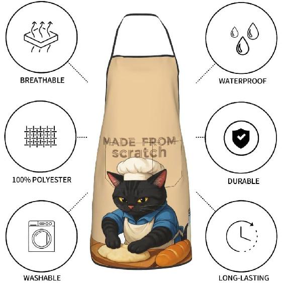Женские Мужские Фартуки Нагрудники Шеф-повара Фартуки для Выпечки с Карманами для Декора Кухни BBQ Выпечки Жарки Готовки