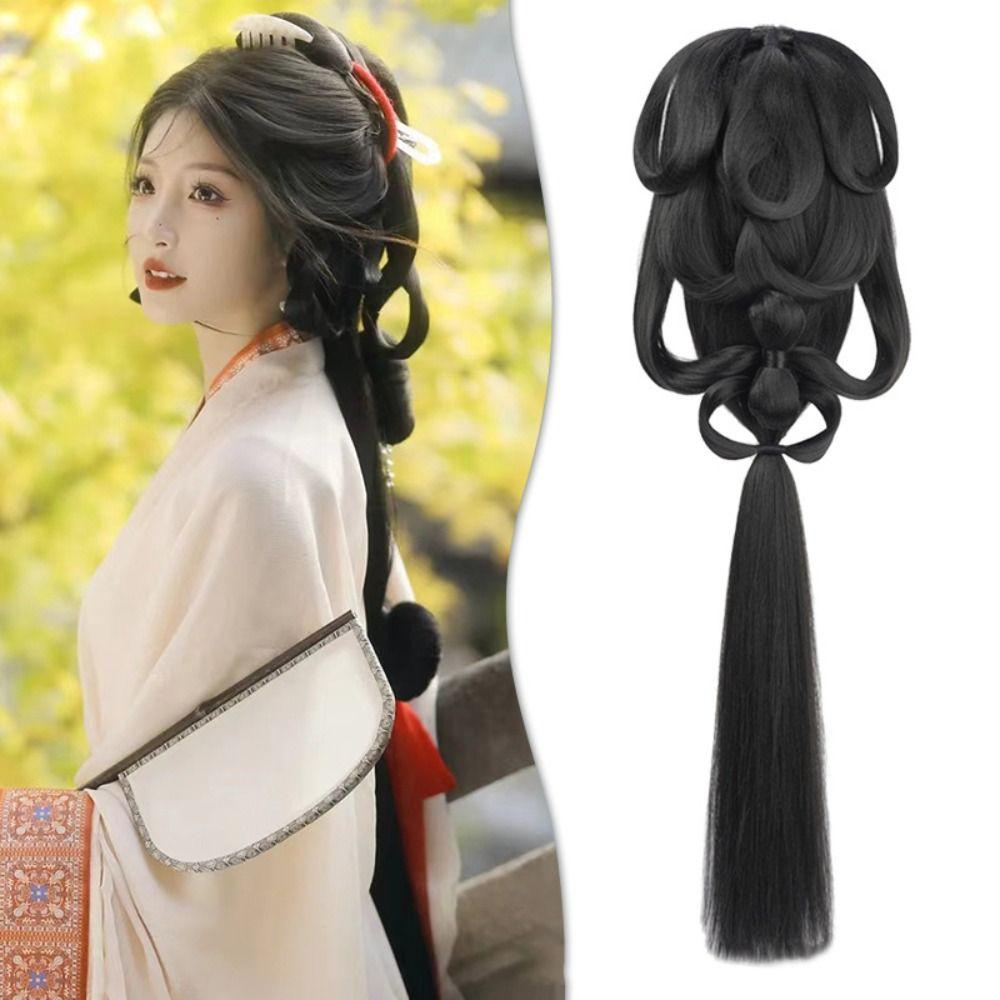 Long Straight Women Hanfu Wigs Lazy Costume Wig Hanfu Wig Headband Princess Cosplay