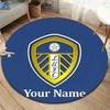 Круглый ковер с индивидуальным именем Leeds United, Ковер для гостиной, спальни, дивана, игровой комнаты, Нескользящий коврик для пола