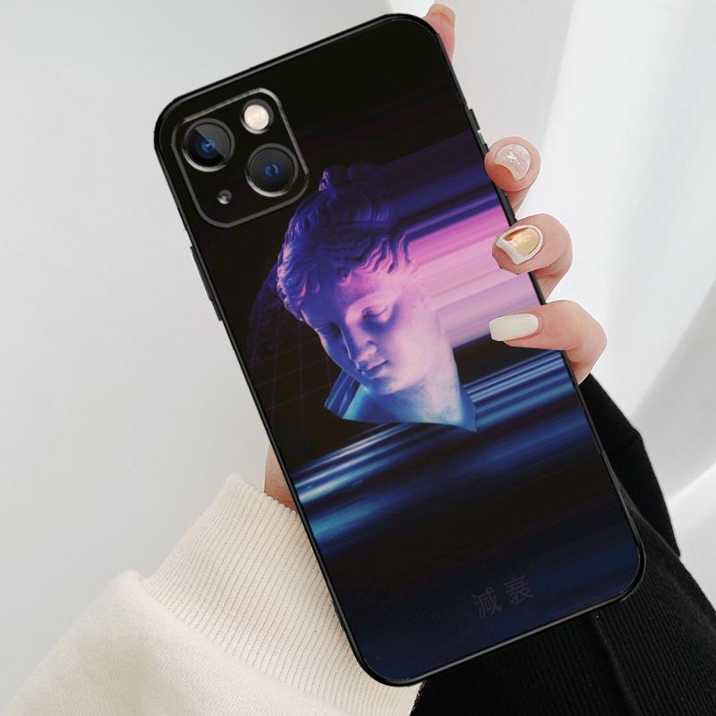 Чехол для телефона в стиле Vaporwave с греческой скульптурой для iPhone 17 Pro Max 14 13 12 11 15 16 Pro Max mini 15 16 Plus 16e 17 Air Cover