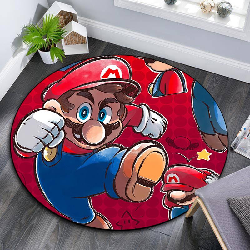 Super Mario2,Round Area Rug,Carpet Rug for Living Room Bedroom Sofa Playroom Decor,Non-slip Floor Mat
