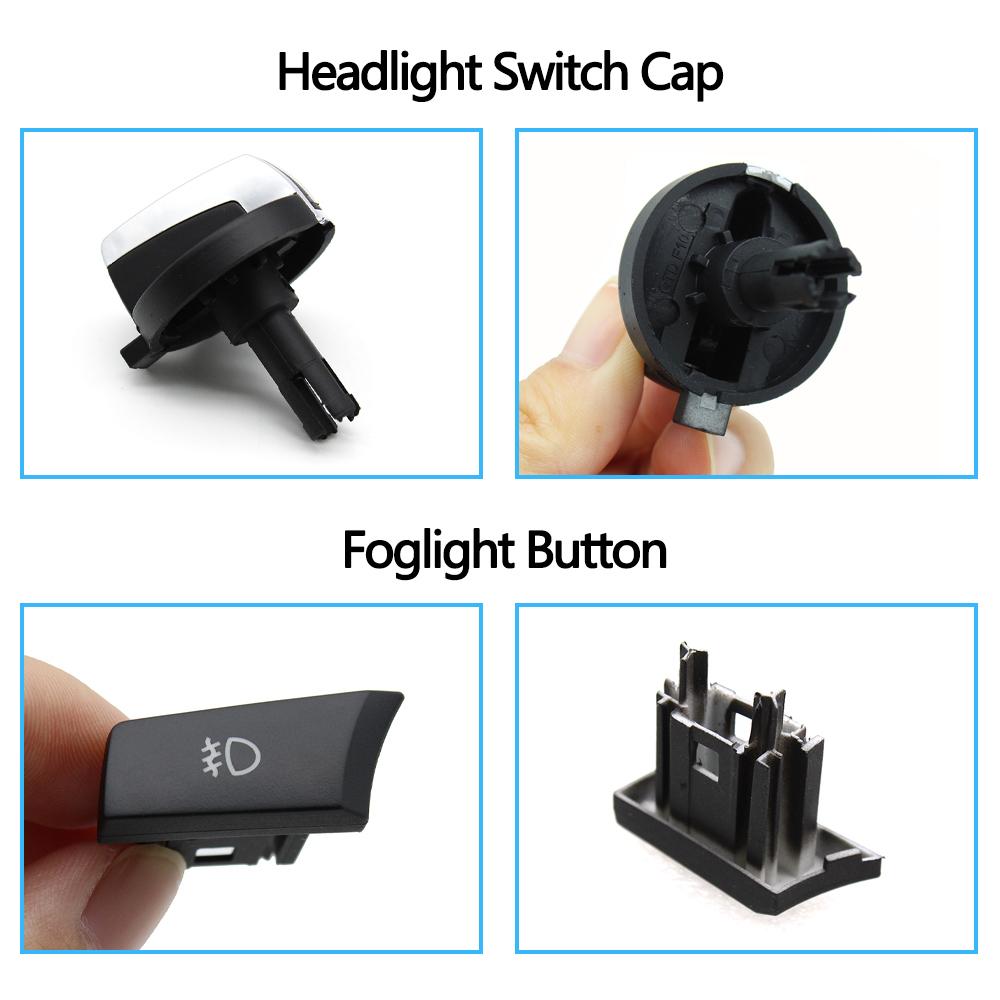 LHD RHD Headlight Lamp Rotary Button Foglight Switch Cover Panel Trim For BMW 5 5GT 6 7 X3 X4 Series F10 F11 F07 F06 F01 F25