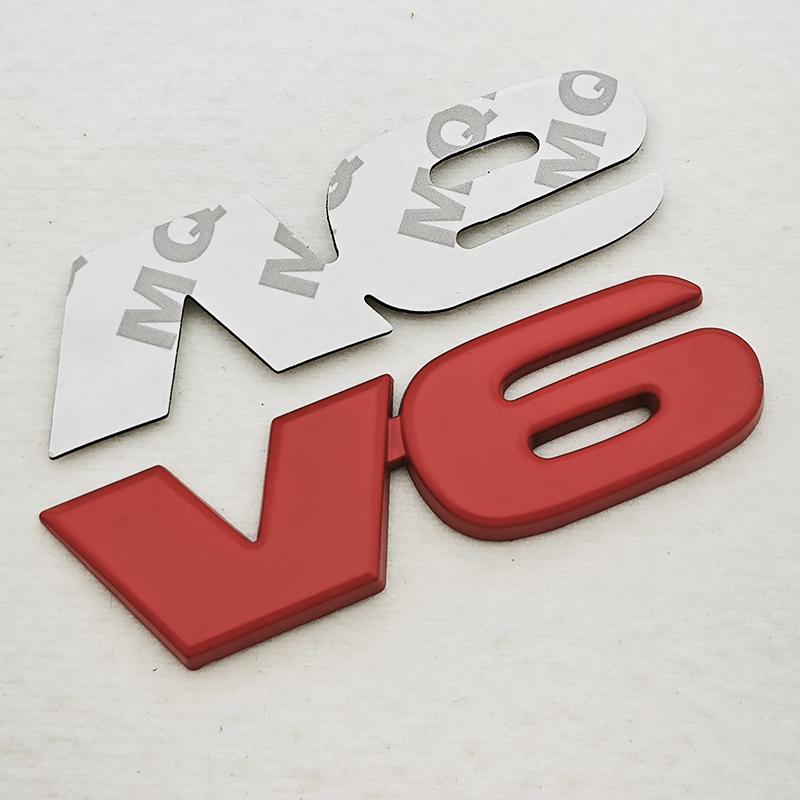 3D Металлический Стайлинг Автомобиля Логотип Двигателя V6 Значок на Переднюю Решетку Радиатора Эмблема на Задний Багажник Наклейка на Боковое Крыло Кузов Автомобиля Авто Аксессуары для Внешнего Вида