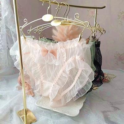Женское нижнее белье, трусы с рюшами, прозрачные сетчатые трусики, прозрачные трусы