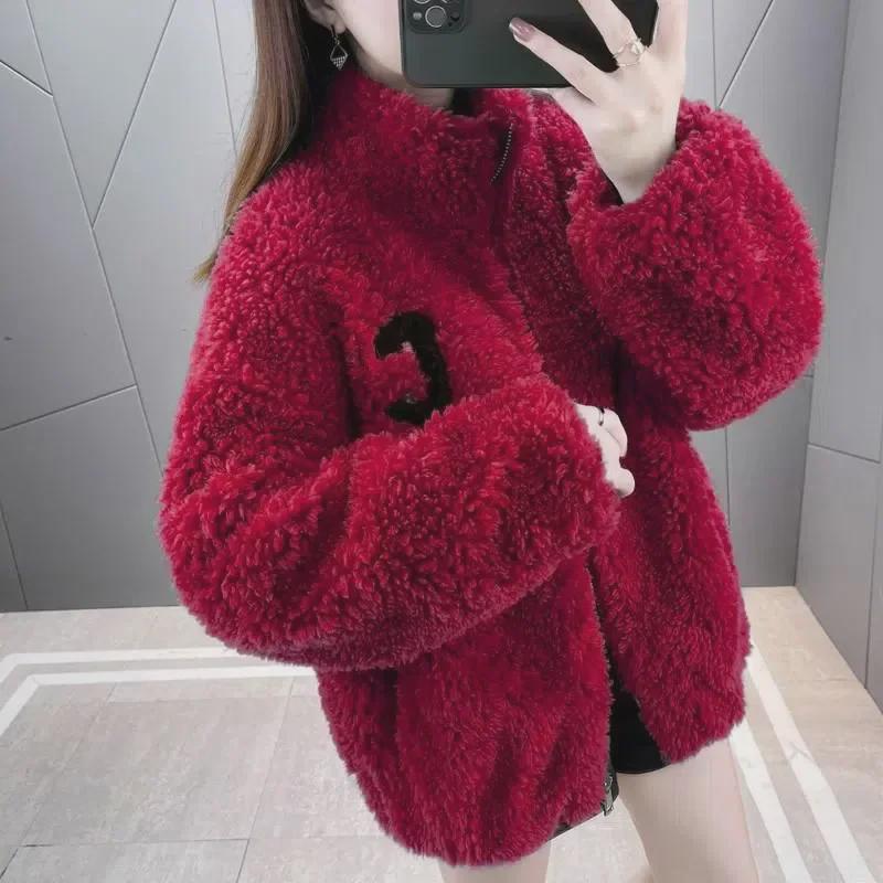 Women's Winter Thick Double-Sided Fleece Jacket - Stand Collar Zipper Cardigan