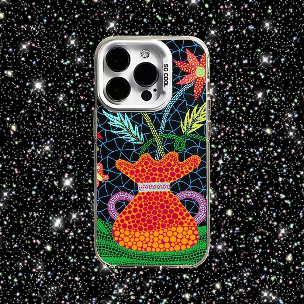 Y-yayoi K-Kusama Художественный Чехол для Телефона Для iPhone 16,15,14,13,12,11,Pro,XS,Max,Plus,Mini,SE Белый Конфетный Матовый Ударопрочный Чехол