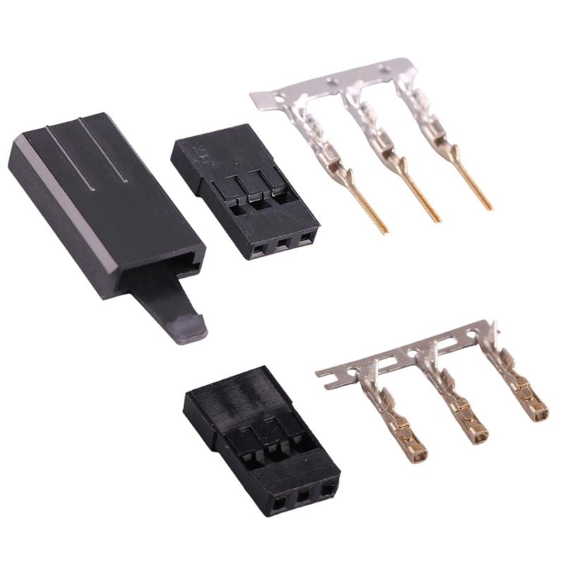 10 Pair Servo Plug Female/Male Extension Connector Receiver Plug Signal Transmission Lock and Pin Set For Futaba JR