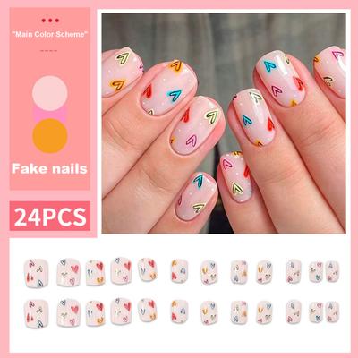 24 шт. поддельные широкие DIY красивые маникюрные инструменты для ногтей идеально подходят для нанесения накладные ногти женские аксессуары
