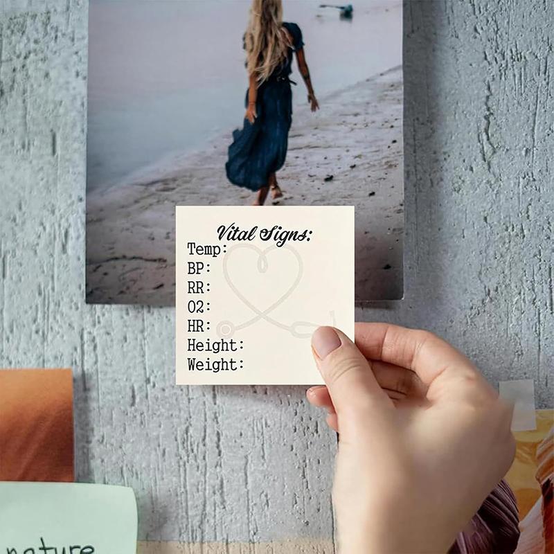 Vital Signs Sticky Notes 3 Inch Nurse To Do List Notepad Daily Health Monitoring Log Compact Nursing Record Pad For Patient Care