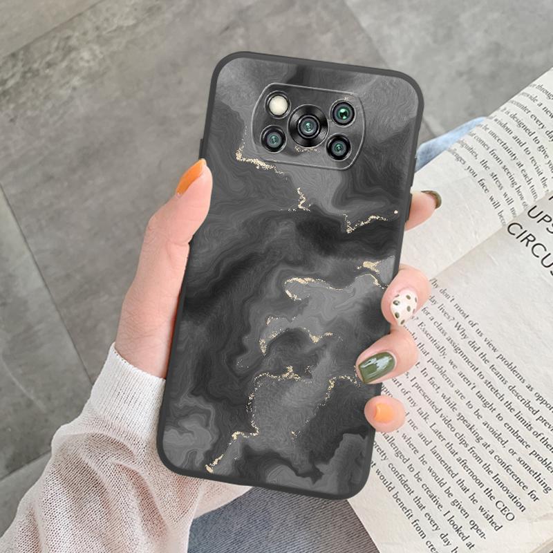 Чехол Poco X3 Pro Pocox3 NFC Роскошный Блестящий Золотая Фольга Океанский Мрамор Силиконовый Мягкий Чехол для Телефона для Xiaomi Poco X3 X5 X6 Pro