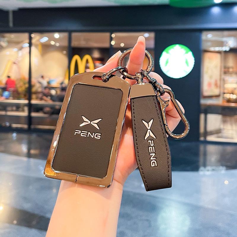 Full-Coverage Metal Buckle Case for XPeng P7 & 2021 G3i Pengyi P5 Key Fob, Card Style