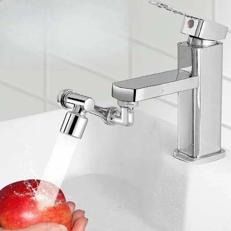 1080° Swivel Faucet Extender, Anti-Splash Robotic Arm Tap, Universal Kitchen Bathroom Sink Faucet Extension Device