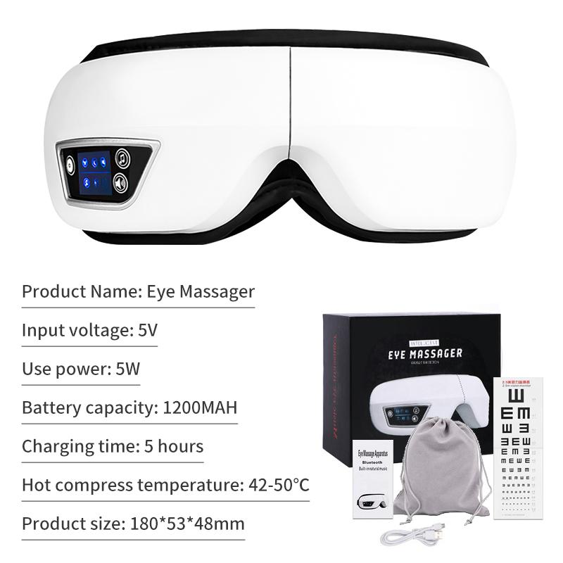 Электрический массажер для глаз, инструмент, вибраторы, тепловая компрессия, физиотерапия, Bluetooth, уход за глазами, расслабление, усталость, темные круги