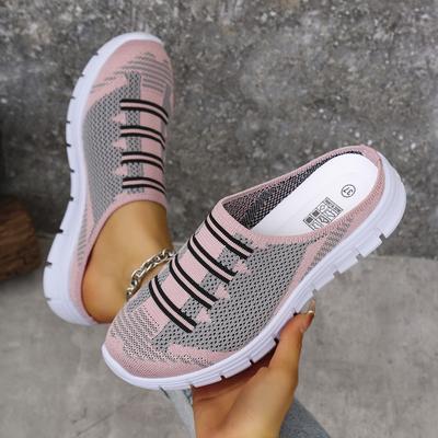 Модные легкие тапочки с круглым носком для женщин, мюли, балетки, мягкие домашние тапочки, женские шлепанцы, повседневная черная сетчатая обувь на все времена