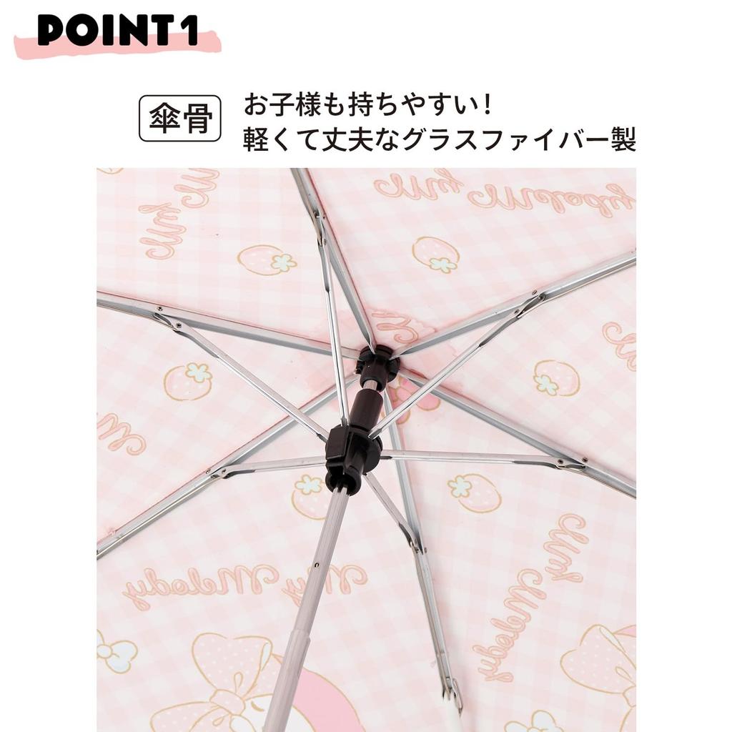 Складной зонт-скейтер 55 см с сумкой для хранения и именной биркой для детей Sanrio My Melody Big Ribbon Girl UBOT55C