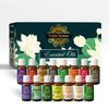 Essential Oil In a Pack of 15 Pcs. Lavender Rose Sandalwood Jasmine Orange Rosemary Lemongrass Ylang-Ylang Tea Tree Peppermint Eucalyptus Vanilla