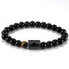 Natural stone bracelet beaded twelve constellations black agate elastic beads European and American style bracelet.