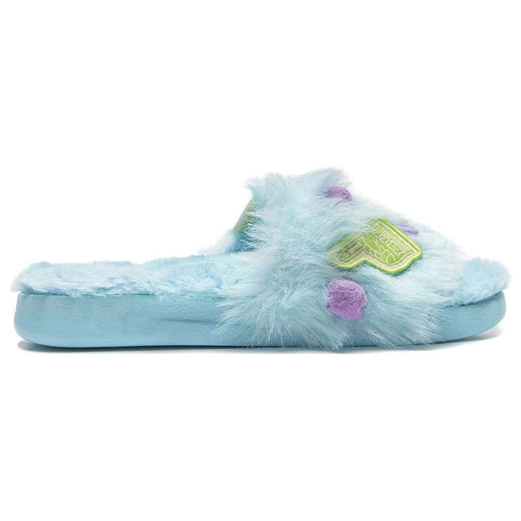 LiNing Disney Monsters University X Ln Slipper Se Fleece Comfortable Versatile Slide Sandals Women Footwear Blue AGAT024-1
