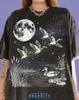 Mallard Duck Flying Ducks Full Moon Night Sky Comfort Colors® Tshirt, Waterfowl Wildlife Nature Hunter Bird Lover Stars Tee