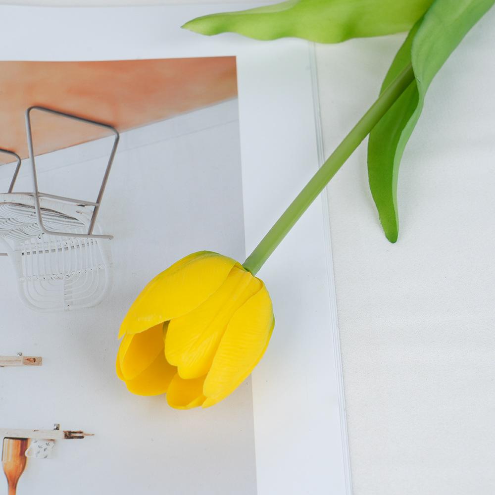 Одиночный тюльпан мягкий клей искусственный цветок домашнее свадебное украшение симуляция цветка фото симуляция цветка