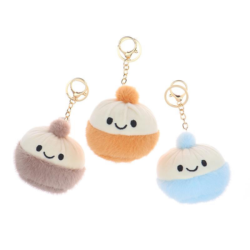 Милая маленькая плюшевая игрушка-брелок в виде колобка, мультяшная мягкая кукла-подвеска, брелок для ключей от машины, рюкзак, сумка, декор для детей, подарок