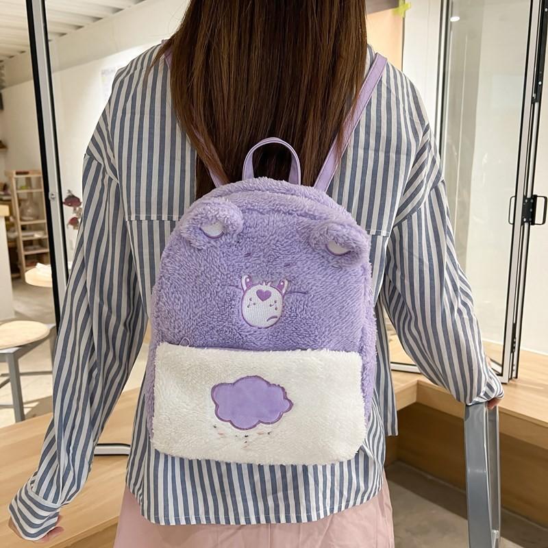 Cartoon Carebears Plush Backpack Fashion Schoolbag Creativity Gifts Handbag
