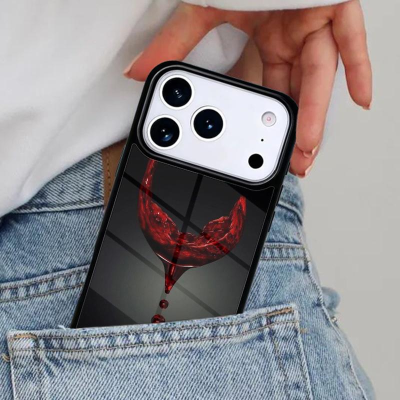 Чехол для телефона 'Бокал красного вина' для iPhone 17ProMax 12 13 14 15 16e 17 Pro Max Plus Air Cover