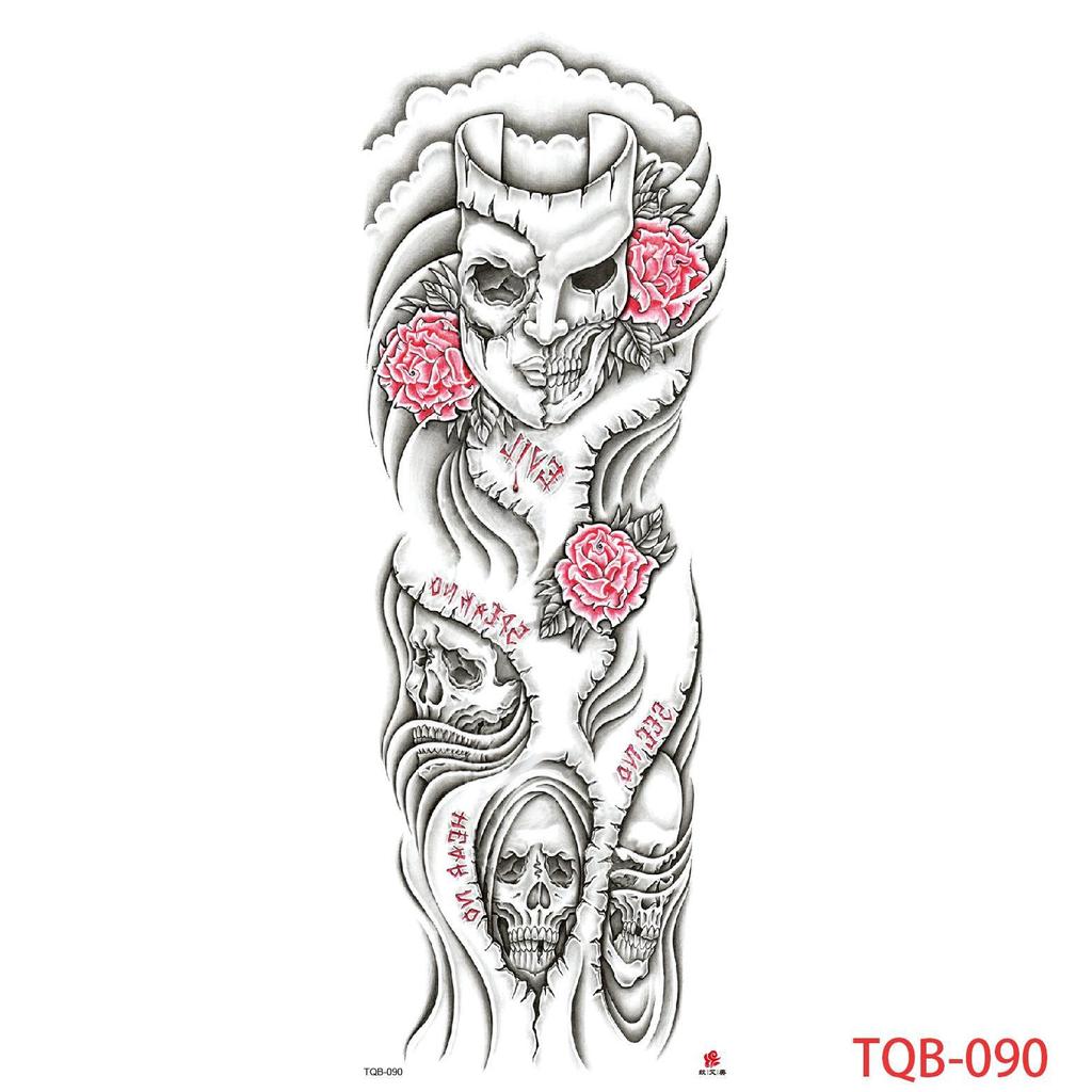 1 PC 480*170MM Large Temporary Tattoos Sleeve for Men Women Full Arm Selleve Tattoos Temporary Realistic Fake Wolf Tiger Lion Tattoo