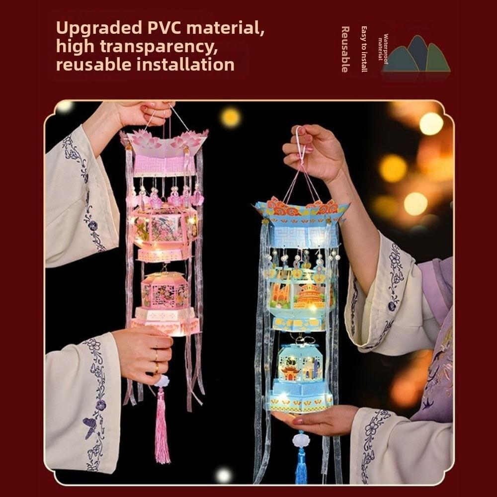 DIY Material Package Handmade Lantern Double Layered Chinese Style Lantern  Festival Celebration