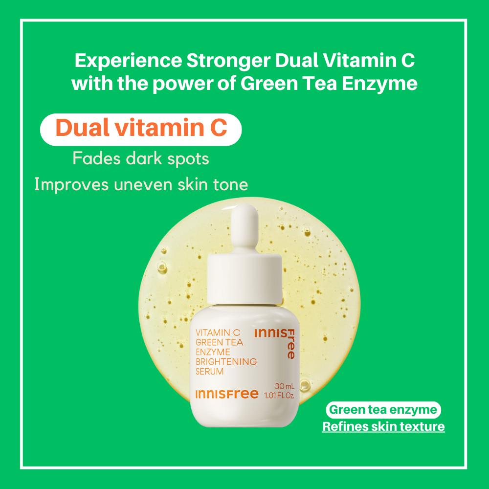 Innisfree Vitamin C Green Tea Enzyme Brightening Serum 30ml+7ml
