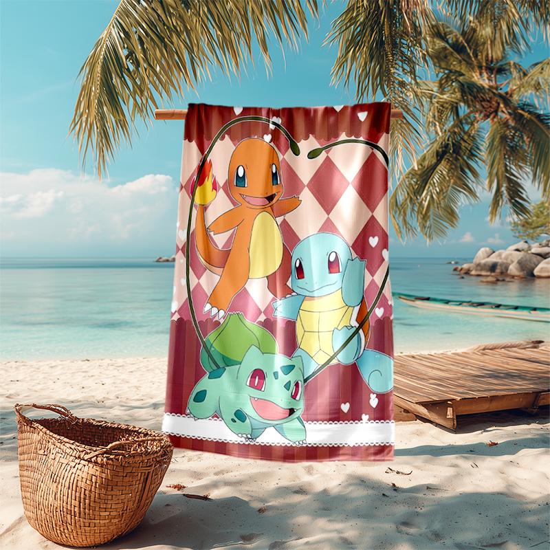 Pokémon beach towel Outdoor camping Beach towel for vacation swim Outdoor pool Absorbent bath towel