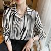 2025 French Striped Long-Sleeve Loose Shirt: Fashionable & Versatile Design