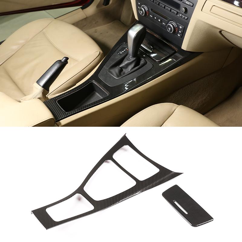 ABS Carbon Fiber Car Center Console Gear Shift Panel Frame Cover Trim For BMW 3 Series E90 E92 E93 2005-2012 LHD Car Accessories
