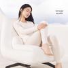 Cashmere Silk Round Neck Edged Antibacterial Fleece-Lined Women's Autumn Undershirt & Pants Set - Warm & Skin-Beautifying.