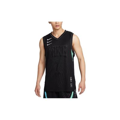 SS23 Basketball Series Logo Print V-образный вырез Спортивная майка для мужчин Топы черного цвета FJ6152-010