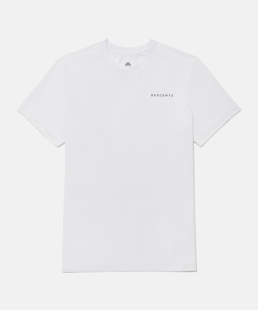 DESCENTE Label Lock Wording Graphic Short Sleeve T-Shirt White Sr223Uts47 (A Type)