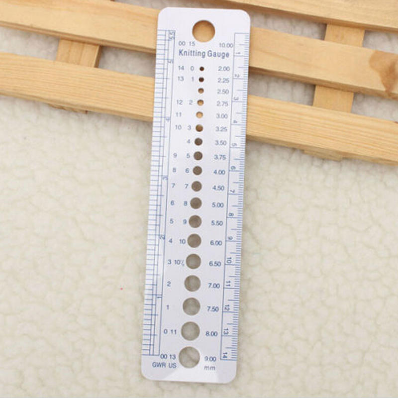 1Pc Knitting Needle Gauge Inch Cm Ruler Tool (US UK Canada Sizes) 2-10Mm New