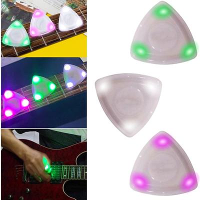 Модные крутые медиаторы Beat Picks Touch Светящиеся светодиодные гитарные медиаторы Подсвечивающиеся плектры для укулеле, бас-гитары, электрогитары